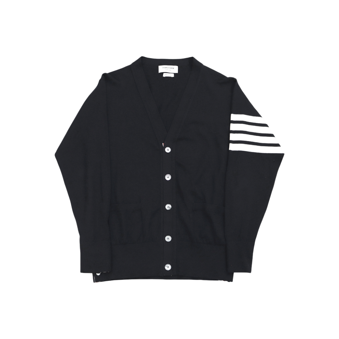 IT6CUSFMKOCO Thom Browne Navy 4-Bar Cardigan Size 3 A-C40865