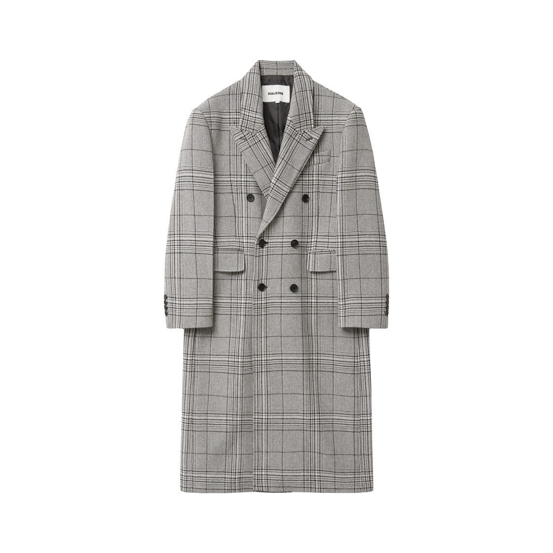 알렌느 글렌체크 울 더블 브레스티드 코트(Haleine Glen Check Wool Double-Breasted Coat (WJ408))