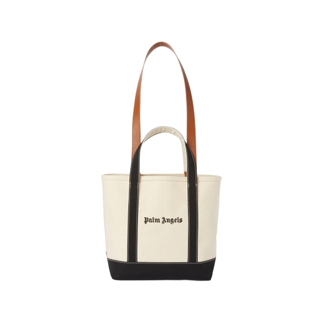 P9G3WMK90 Palm Angels Logo Canvas Tote Off White