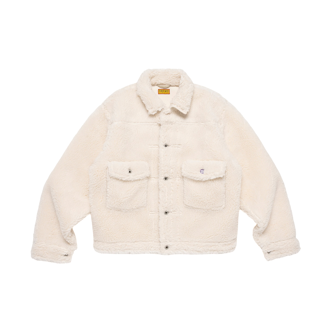휴먼 메이드 울 블렌디드 보아 플리스 워크 자켓 화이트 - 압구정 스토어 한정(Human Made Wool Blended Boa Fleece Work Jacket White - Apgujeong Store Exclusive) - 2