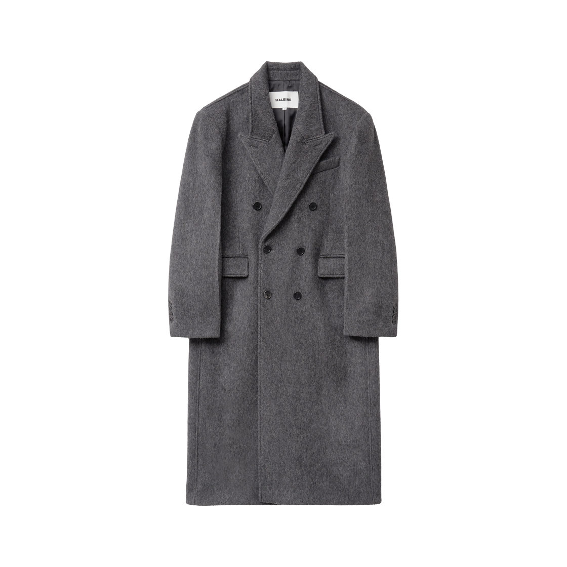 알렌느 알파카 더블 브레스티드 코트 차콜(Haleine Alpaca Double-Breasted Coat Charcoal (WJ407))