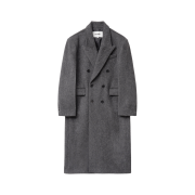 Haleine Alpaca Double-Breasted Coat Charcoal (WJ407)