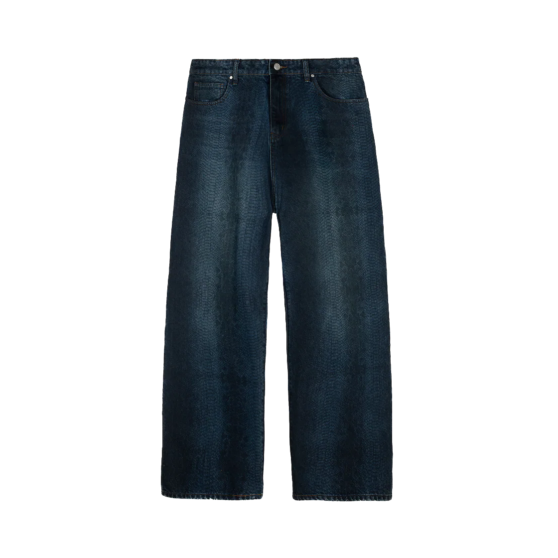 바스켓케이스 랙스 배기 데님 스네이크스킨 다크 블루 - 25FW(Basketcase Lax Baggy Denim Snakeskin Dark Blue - 25FW)