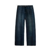 Basketcase Lax Baggy Denim Snakeskin Dark Blue - 25FW