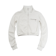WET TAG High Neck Knit Zip-Up White
