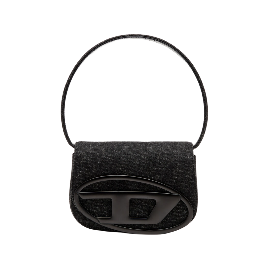 디젤 1DR 아이코닉 워시드 데님 숄더백 블랙(Diesel 1DR Iconic Shoulder Bag in Washed Denim Black)