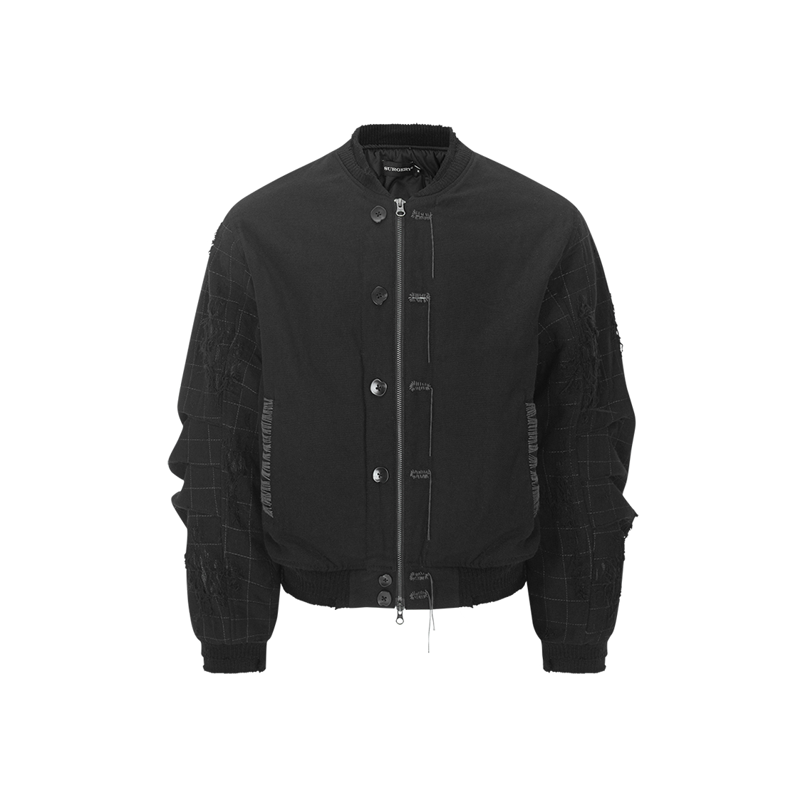 써저리 스카라인 바시티 자켓 블랙(Surgery Scarline Varsity Jacket Black)