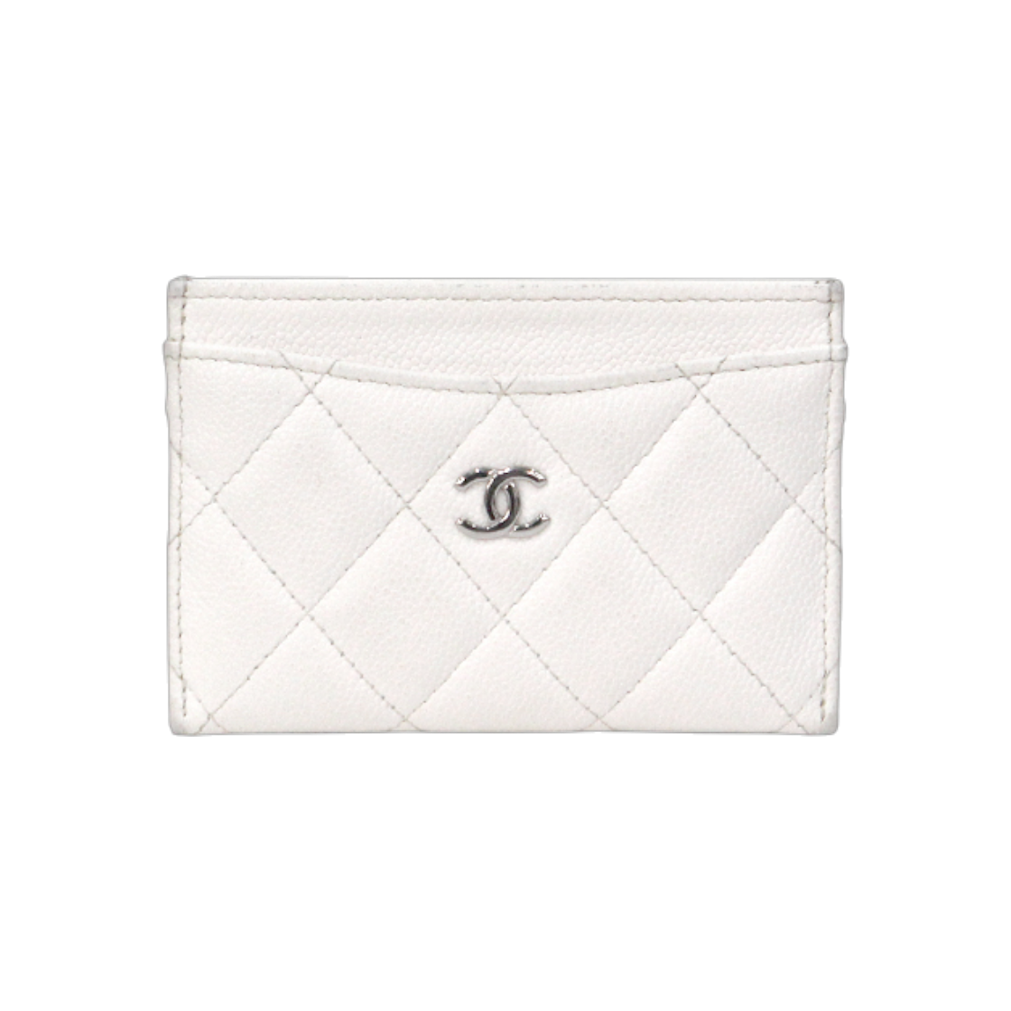 ITFHFHGSLILD Chanel White Caviar Skin Card Holder Wallet C-B40426