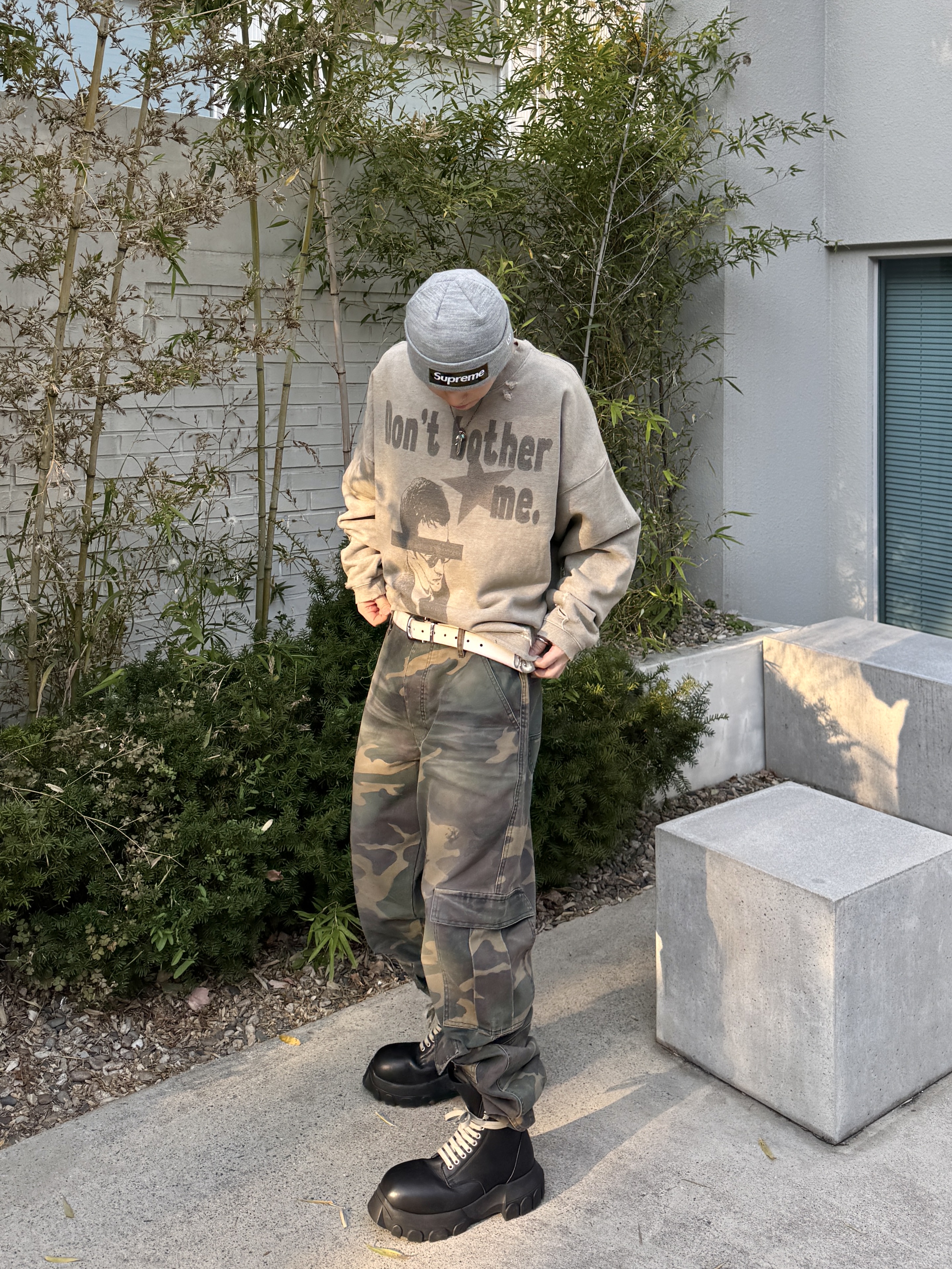 Supreme New Era Box Logo Beanie Heather Grey - 23FW, qualisartifexpereo Big Font Crewneck VTG Gray 착용 스타일 - 2