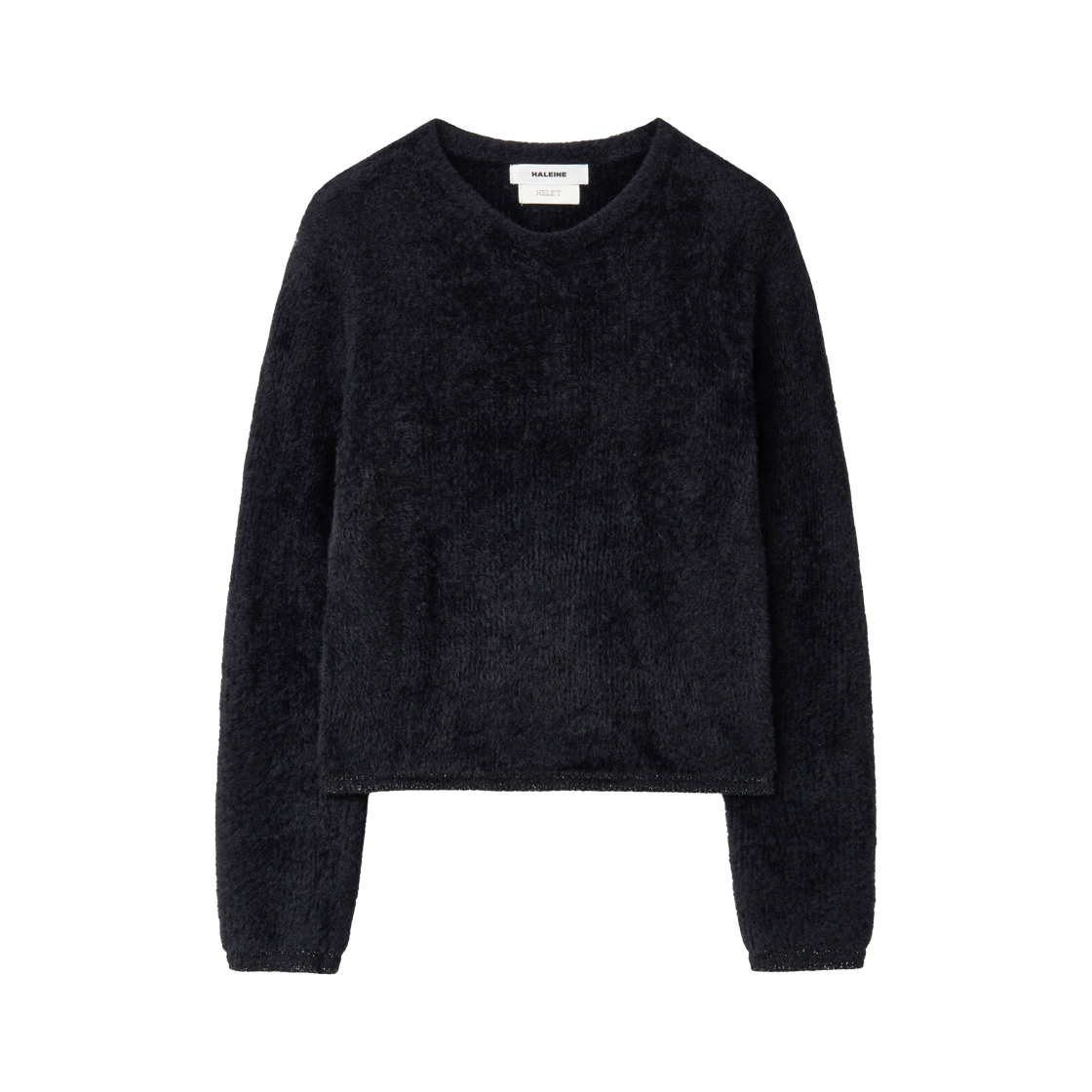 WT401 Haleine x Helet Shaggy Cropped V-Neck Knit Black (WT401)