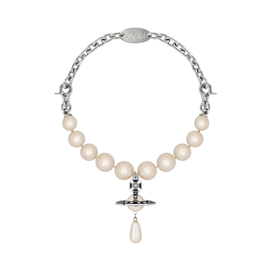 (W) 비비안 웨스트우드 x 나나 펄 네클리스 레드 플레이드((W) Vivienne Westwood x Nana Pearl Necklace Red Plaid) - 1