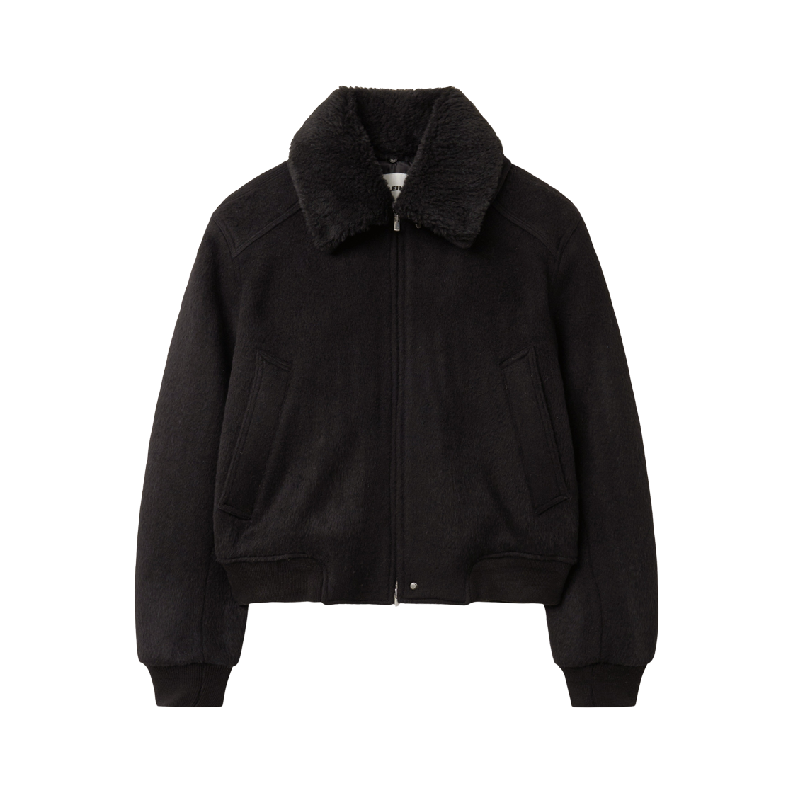 알렌느 헤어리 울 시어링 카라 블루종 블랙(Haleine Hairy Wool Shearling Collar Blouson Black (WJ414))