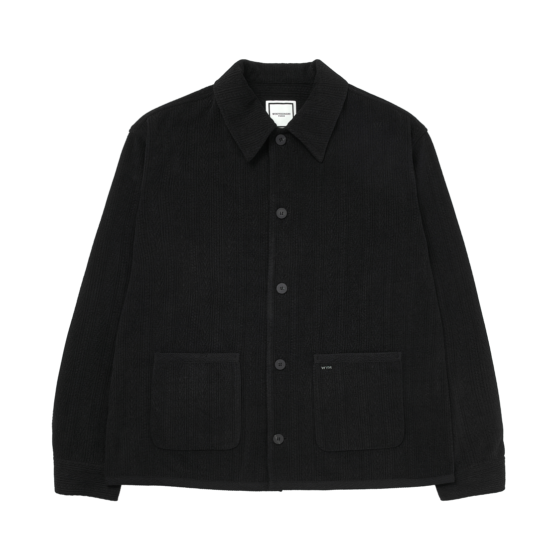 W253SH17843B Wooyoungmi Crochet Shirt Black - 25FW