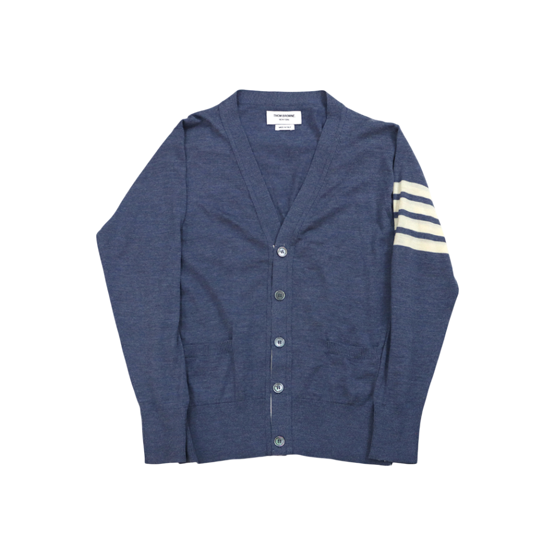 ITOBNBGL8BRV Thom Browne Blue 4-Bar Cardigan Size 2 A-C40866