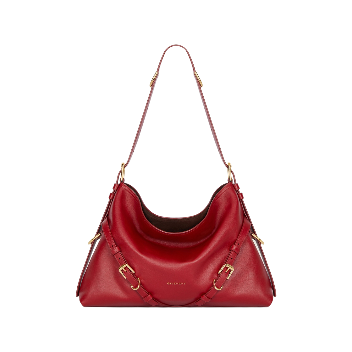 BB5131B2AE-601 Givenchy Voyou Shiny Leather Medium Bag Dark Red