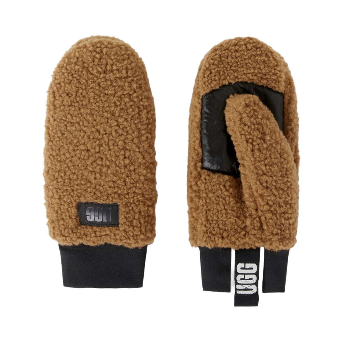 101099-CHE (W) UGG Fluff Logo Mitten Chestnut