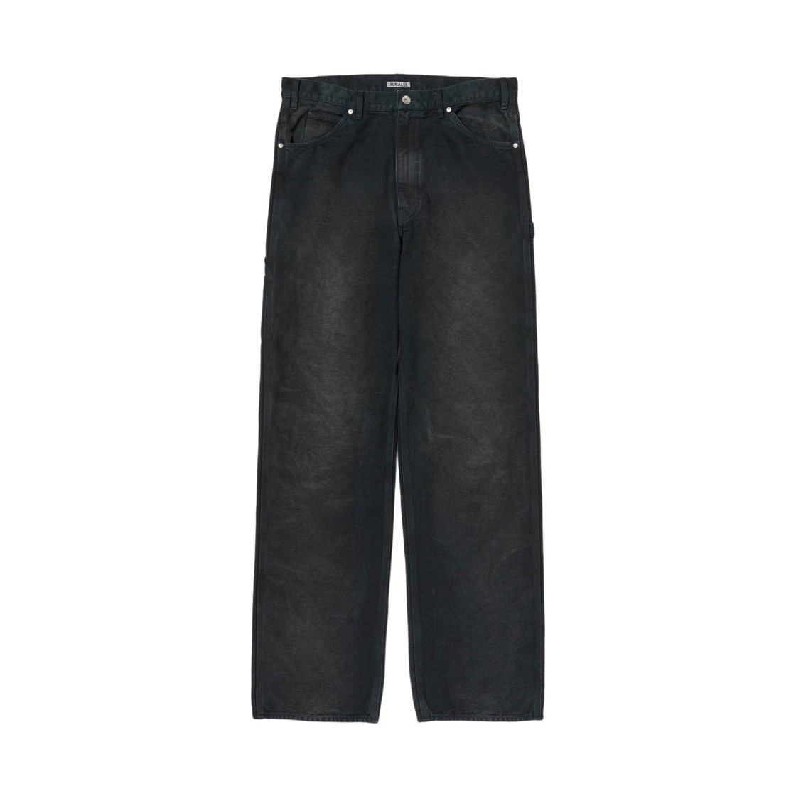 오라리 프러덕트 다이드 오가닉 코튼 덕 페인터 팬츠 페이디드 블랙(Auralee Product Dyed Organic Cotton Duck Painter Pants Faded Black)