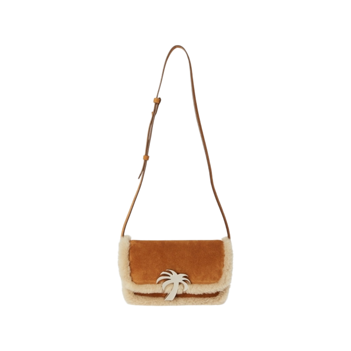 P9G3WMD84 Palm Angels Fur Palm Bridge Bag Brown