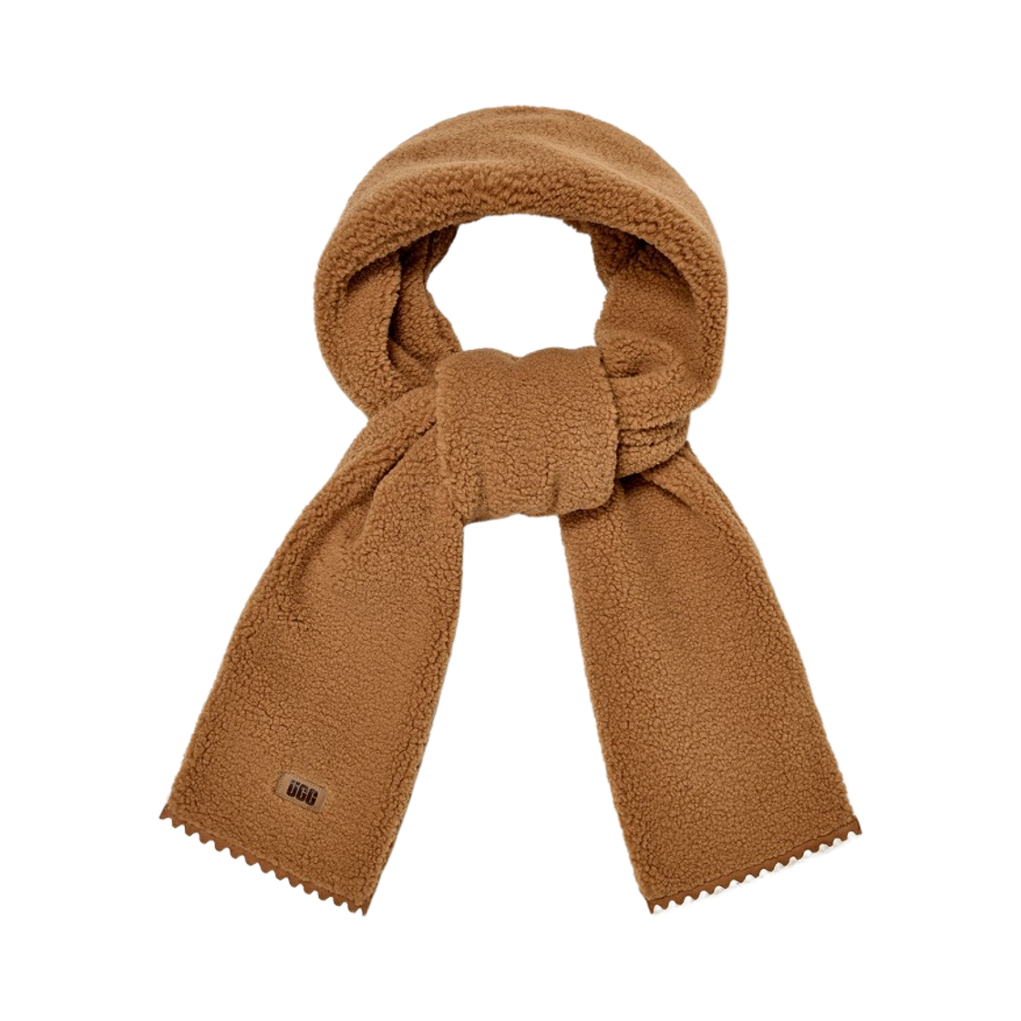 101021-CHE (W) UGG UGGfluff Scalloped Scarf Chestnut