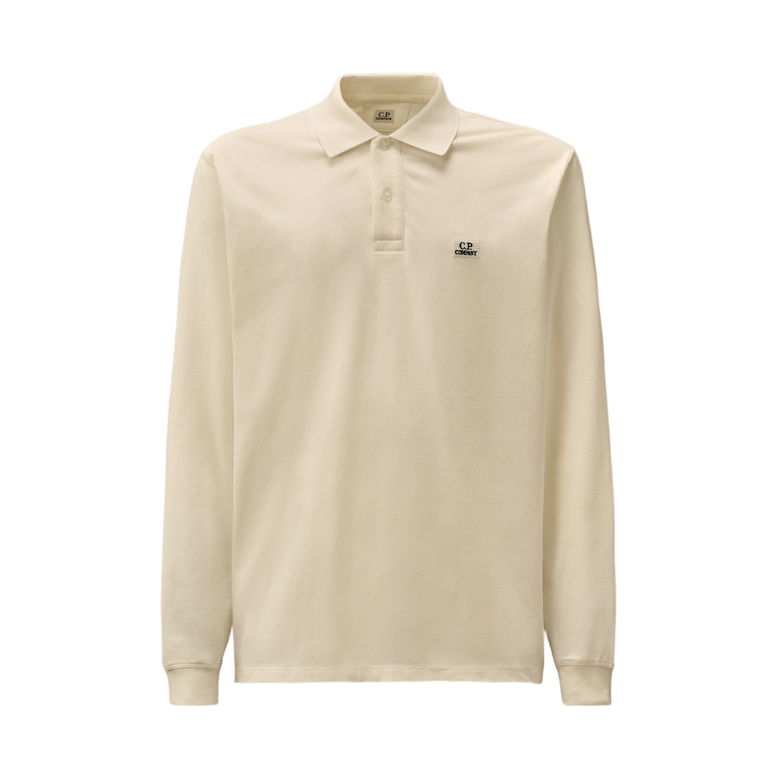 18CMPL061A005263W103 C.P. Company Stretch Piquet Long Sleeved Polo Shirt Gauze White - 25SS