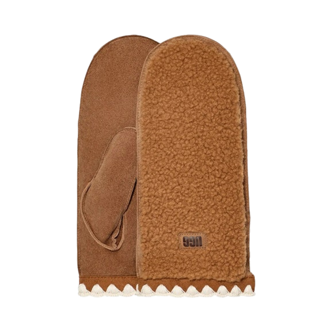 (W) 어그 어그플러프 스캘럽드 미튼 체스트넛((W) UGG UGGfluff Scalloped Mitten Chestnut)