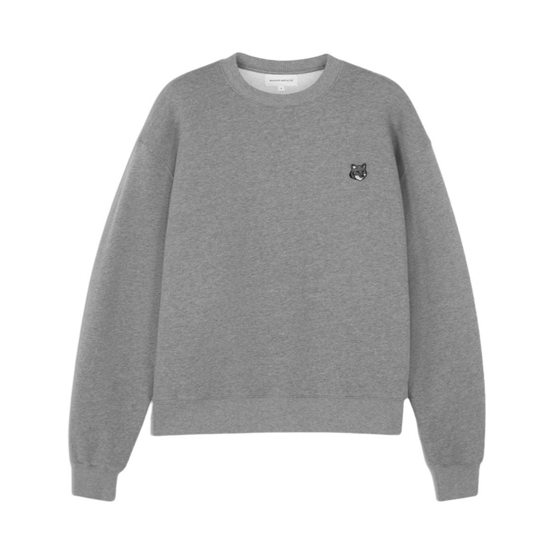 PM00304KM0341-H131 Maison Kitsune Fox Head Comfort Sweatshirt Medium Grey Melange