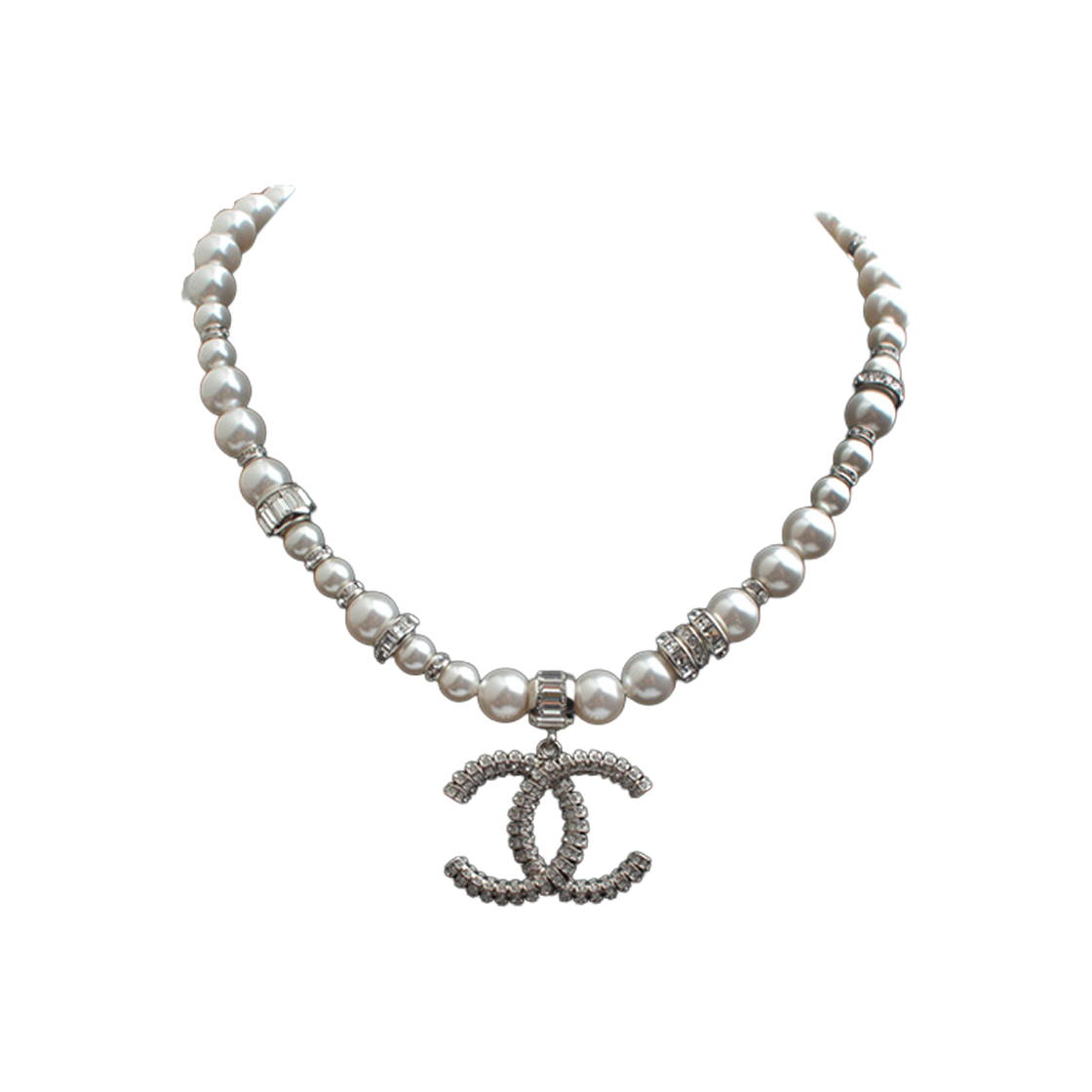 샤넬 진주 체인 CC 로고 목걸이(Chanel Pearl Chain CC Logo Necklace)