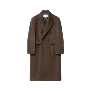 Haleine Wool Cashmere Double-Breasted Coat Brown (WJ410)