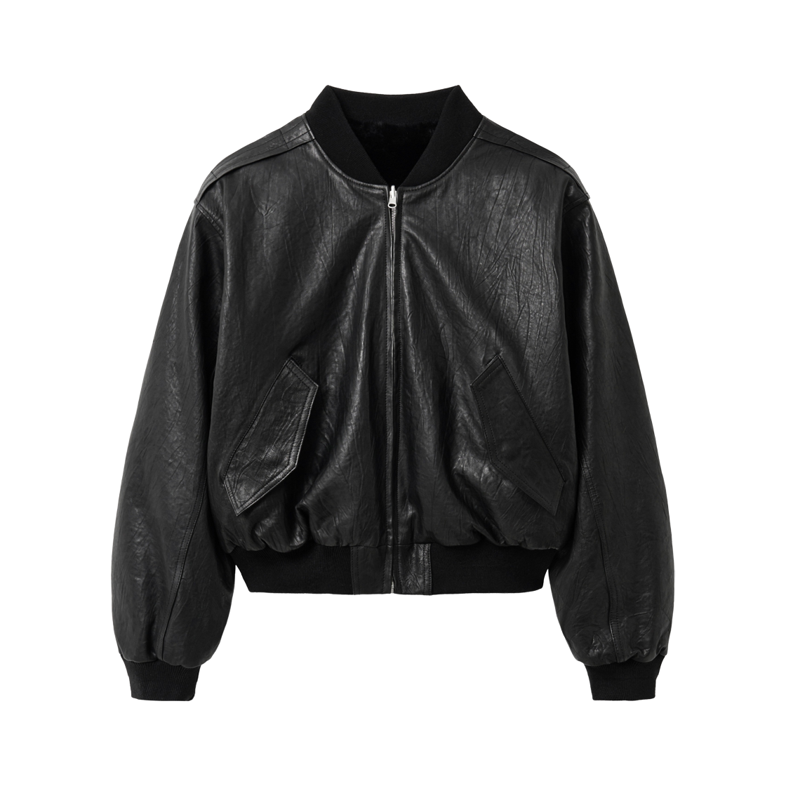 알렌느 리버시블 레더 퍼 봄버 블랙(Haleine Reversible Leather Fur Bomber Black (WJ430))