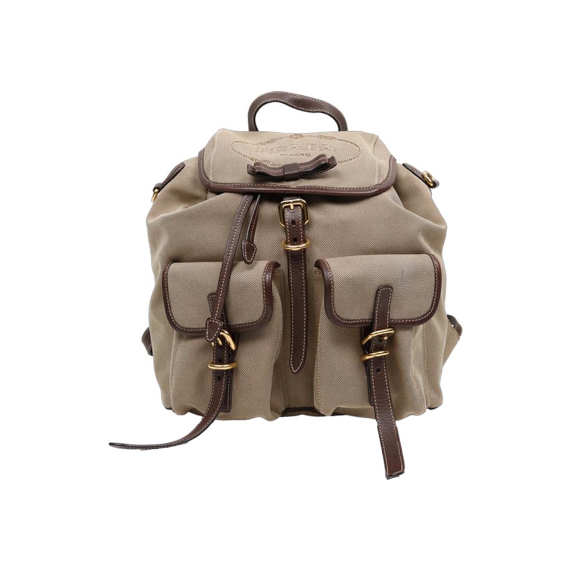 프라다 브라운 캔버스 백팩 A-A37708(Prada Brown Canvas Backpack A-A37708)