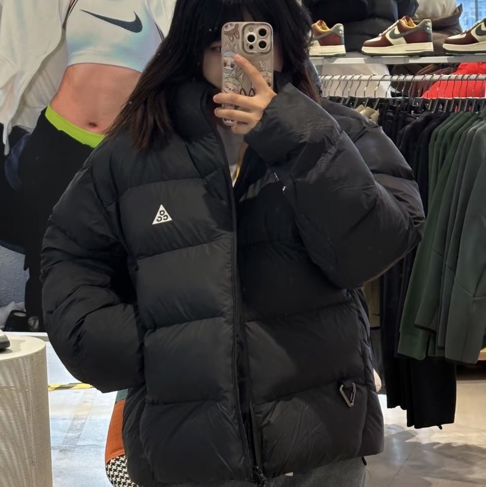(W) Nike ACG Lunar Lake Primaloft Therma-Fit ADV Loose Hooded Jacket Black Summit White - Asia 착용 스타일