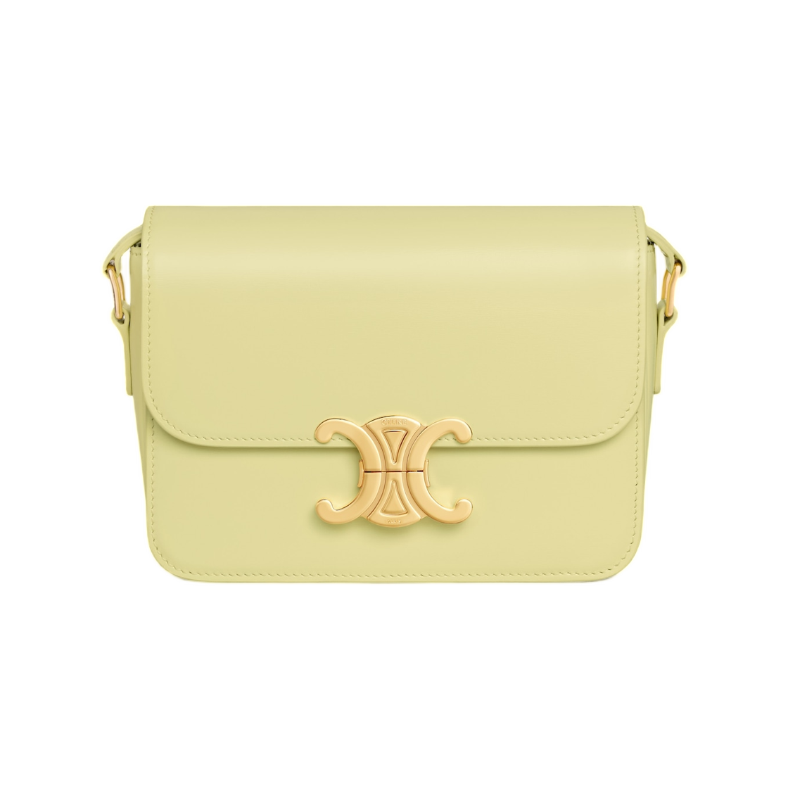 188423BF4-11CU Celine Teen Triomphe Bag in Shiny Calfskin Citrus