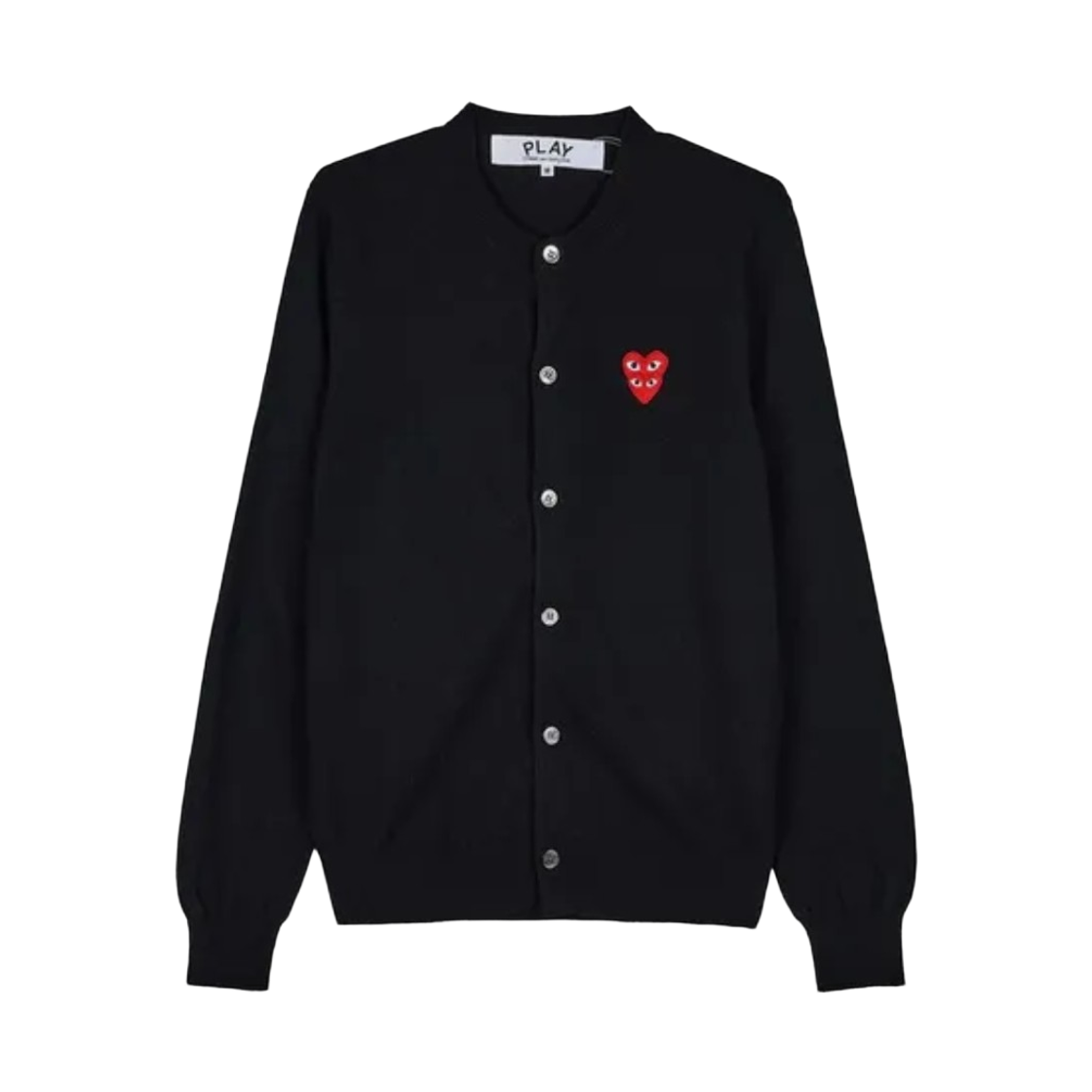 AX-N075-051-1 (W) Play Comme des Garcons Double Heart Cardigan Black