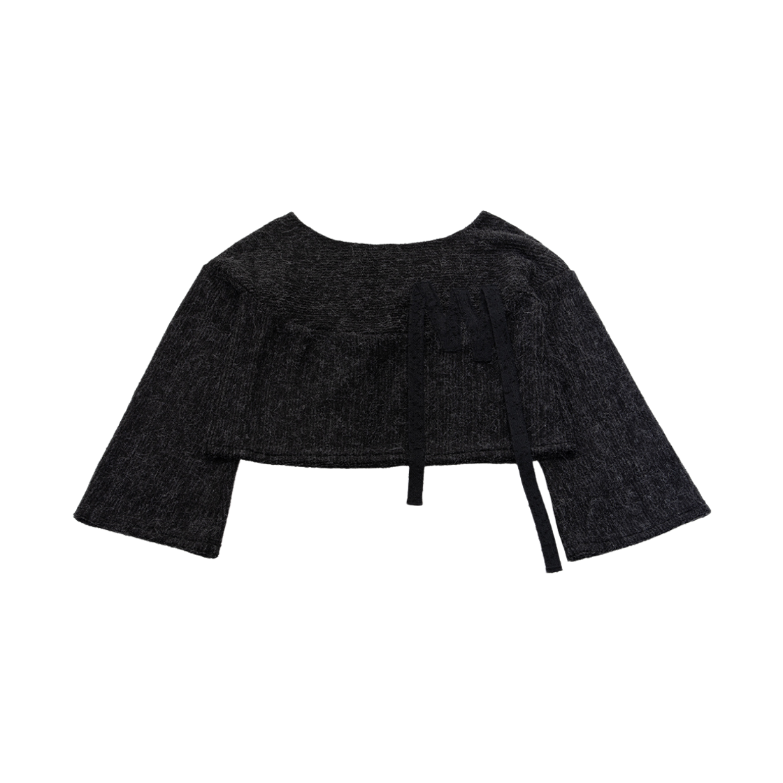 웻태그 W 와이드 넥 스웨터 차콜