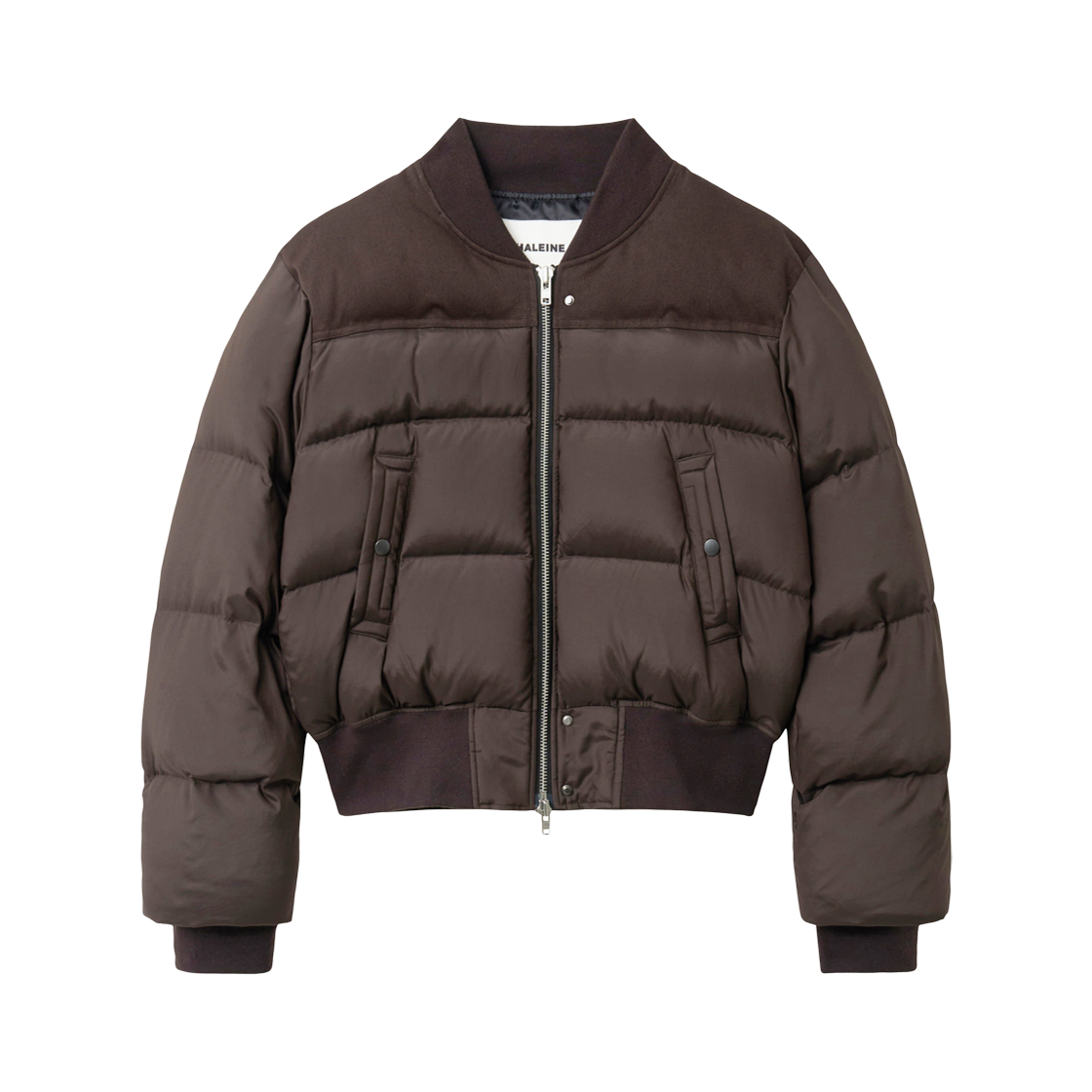 WJ417 Haleine Cropped Duck Down Bomber Jacket Brown (WJ417)