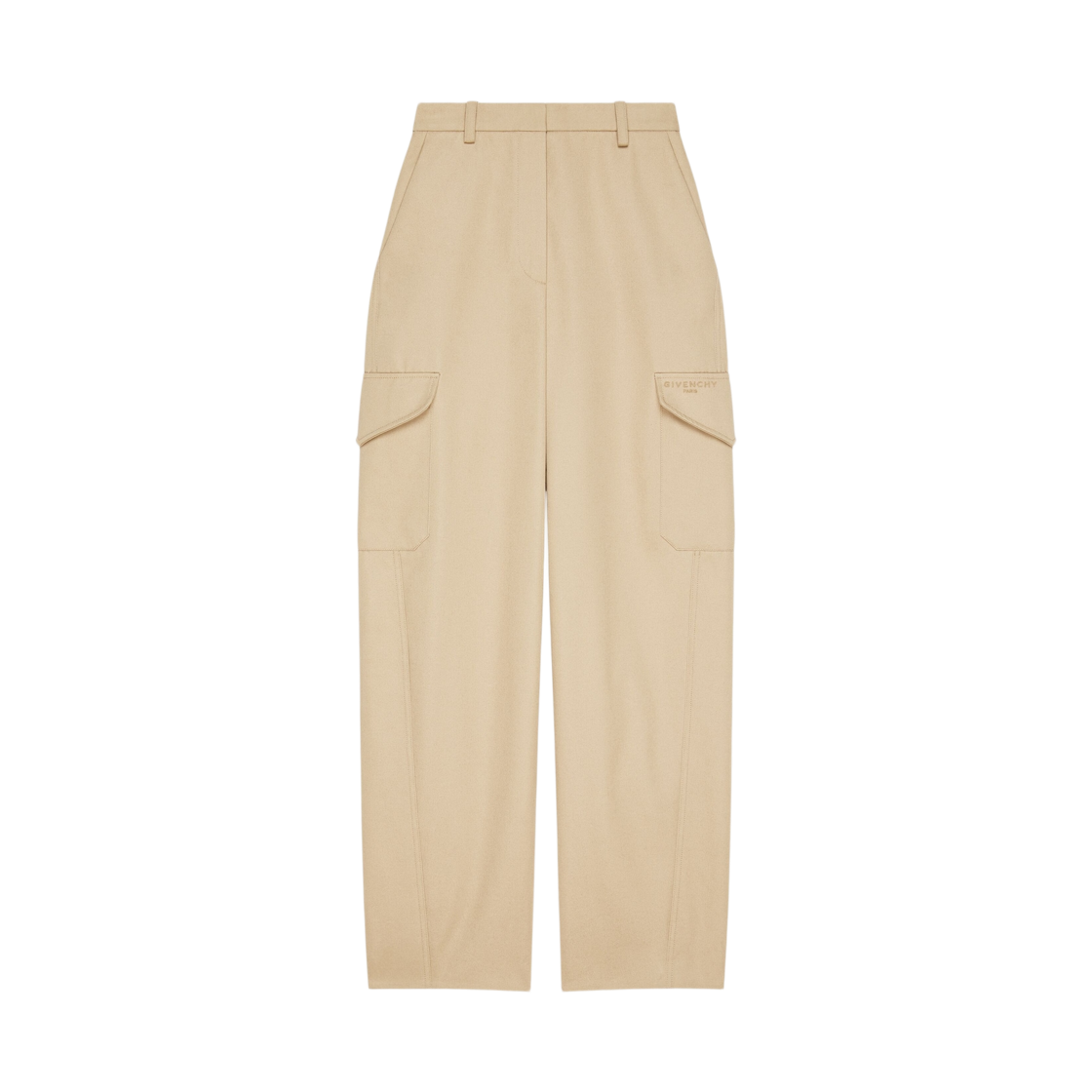BW517K164D-250 (W) Givenchy Cocoon Cotton Wool Utility Pants Beige