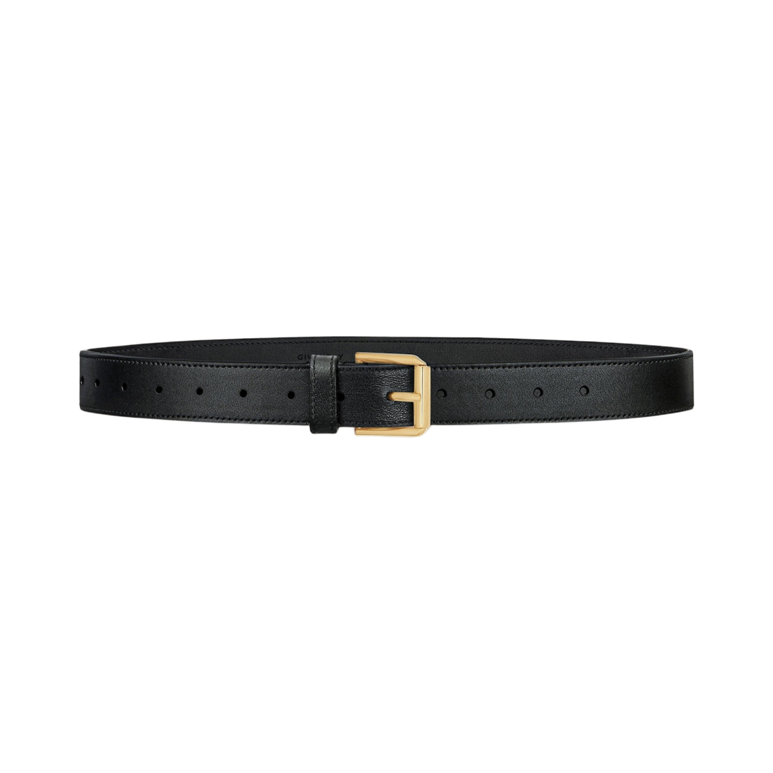 BB408HB2AE-001 (W) Givenchy Voyou Shiny Leather Belt Black