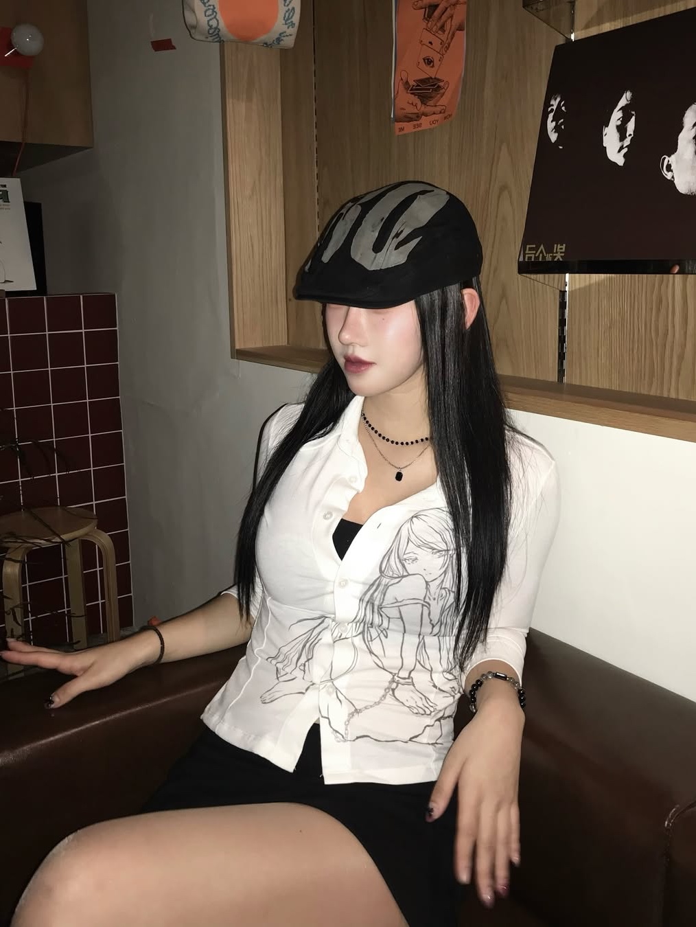 [KREAM 단독] Bonnae Women Three-quarter sleeve shirt White 착용 스타일