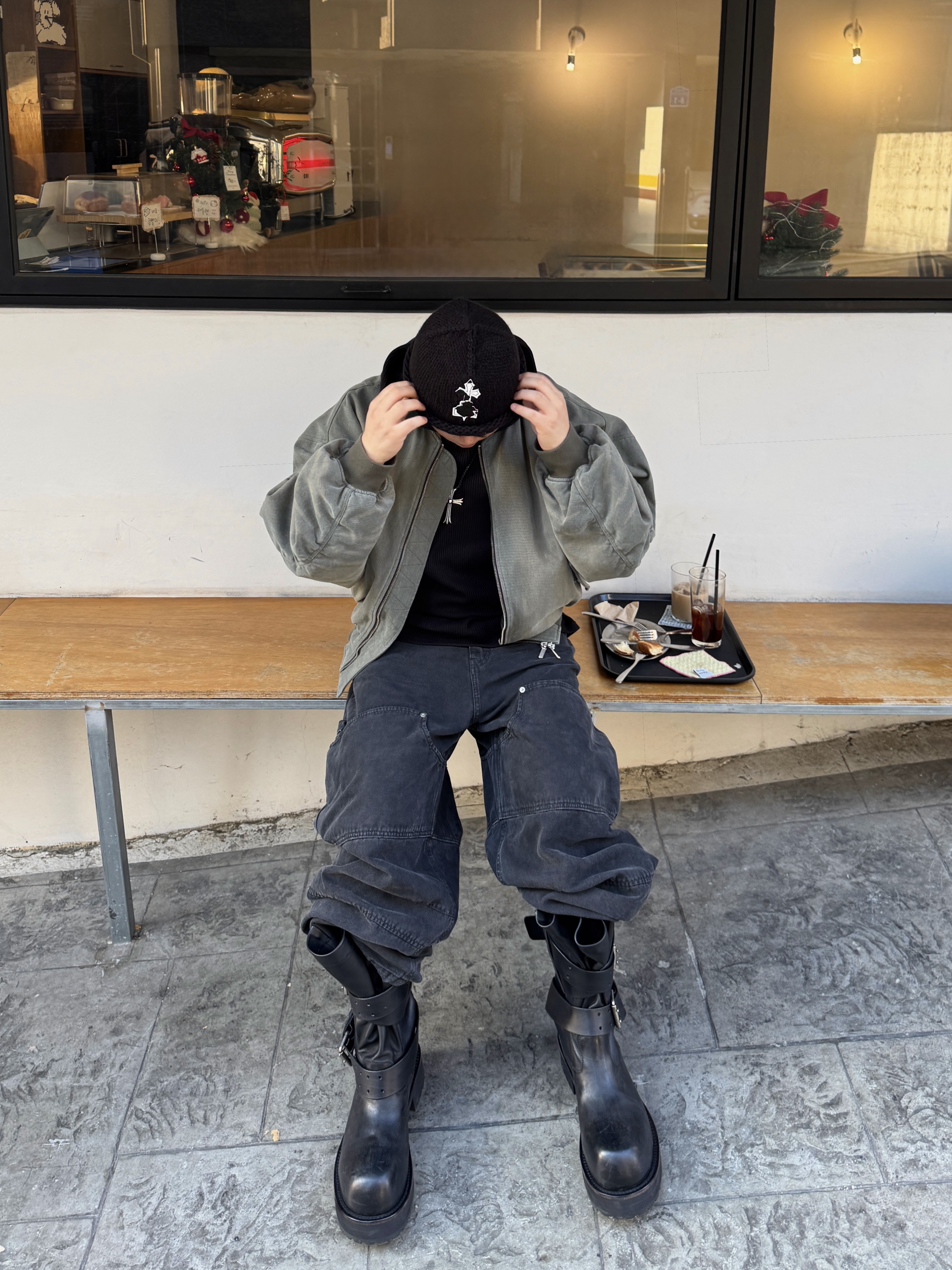 [예약 배송] Awende Pony Hair Knit Beanie 착용 스타일