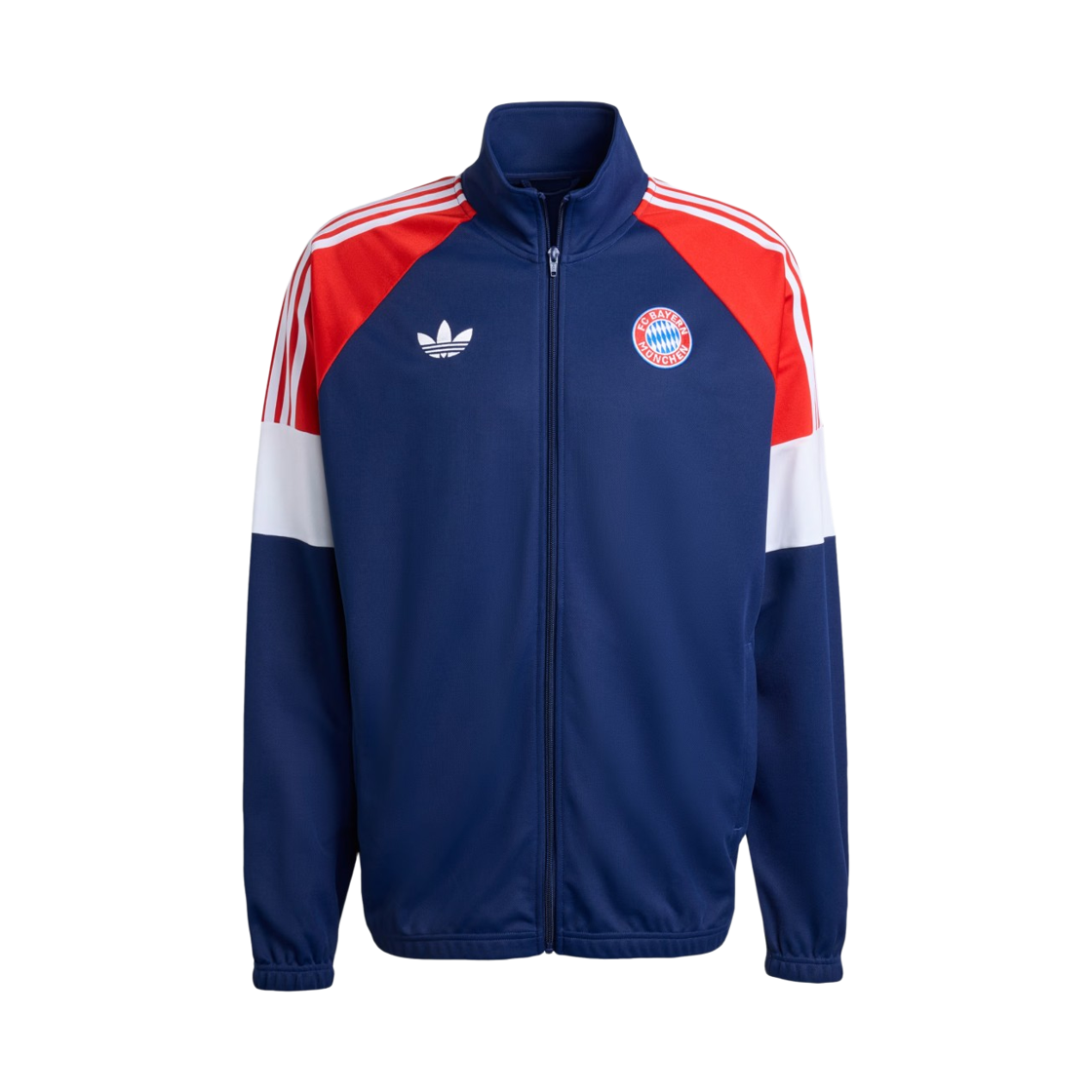 아디다스 FC 바이에른 뮌헨 LFSTLR 트랙탑 다크 블루 레드 - US 사이즈 (논 마킹 버전)(Adidas FC Bayern Munich LFSTLR Track Top Dark Blue Red - US Sizing (Non Marking Ver.)) - 1
