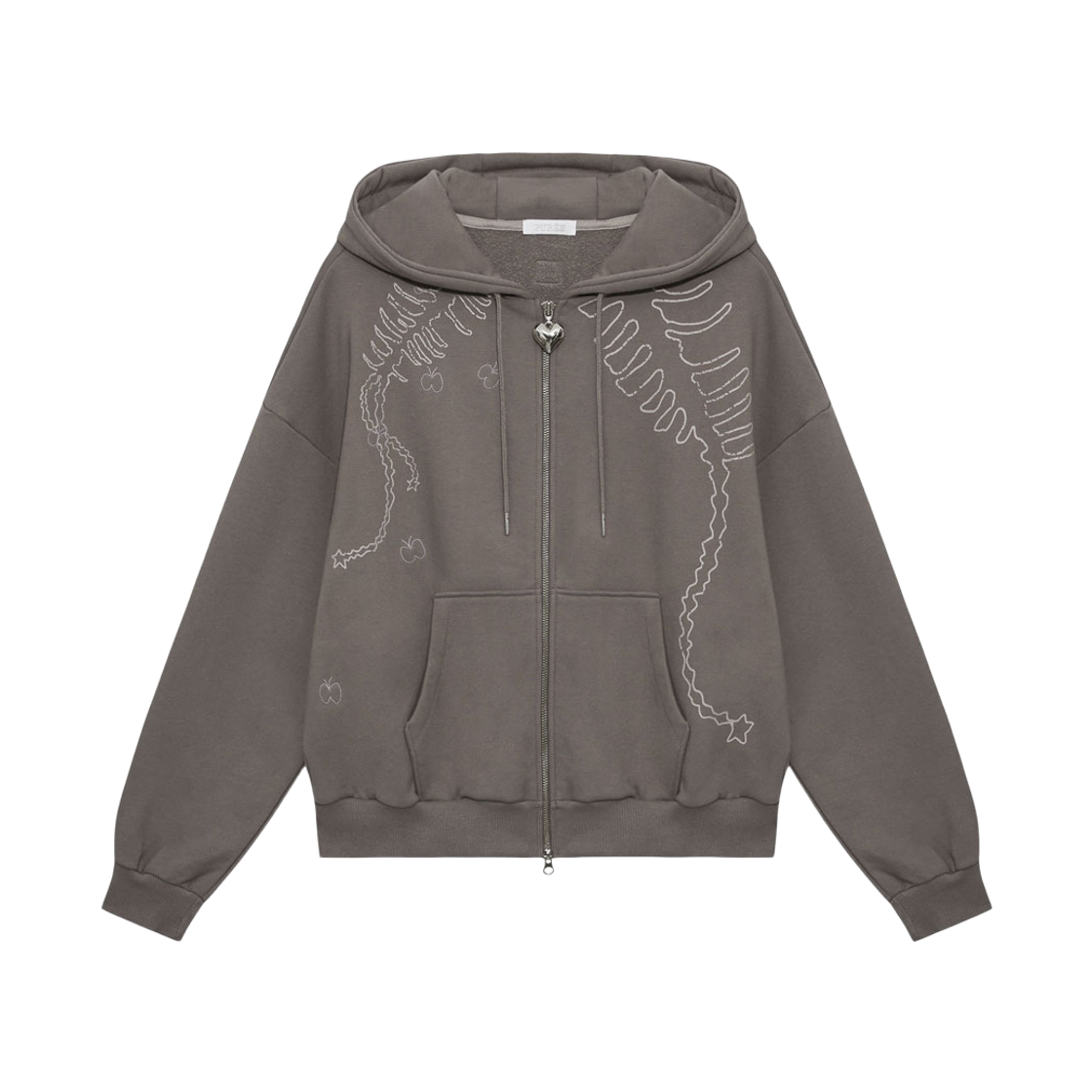퓨레 보니 테일 집업 후디 브라운(Puree Bony-tail zip-up hoodie Brown) - 1