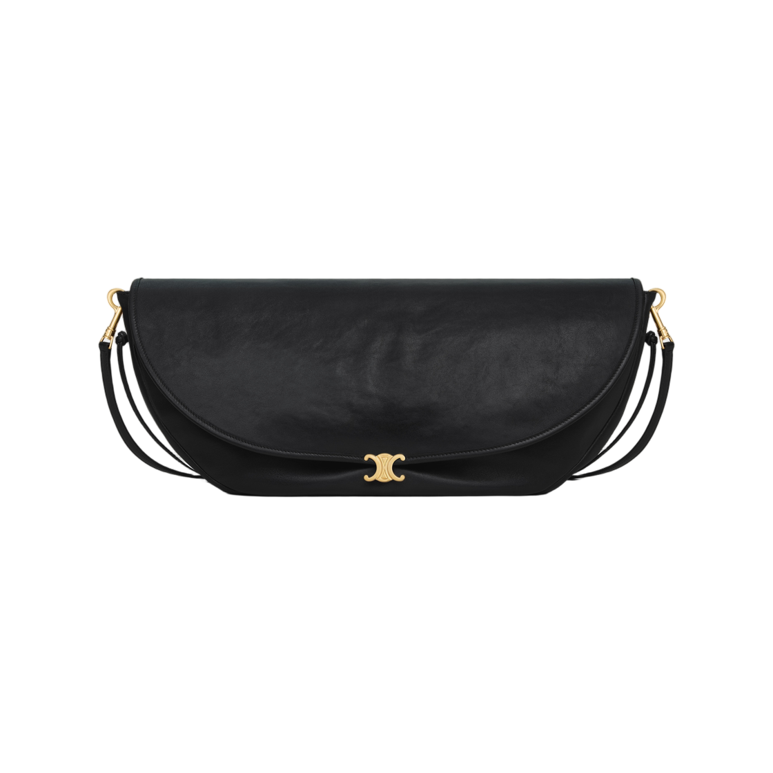 셀린느 하프문 소프트 트리옹프 백 서플 샤이니 램스킨 블랙(Celine Halfmoon Soft Triomphe Bag in Supple Shiny Lambskin Black)