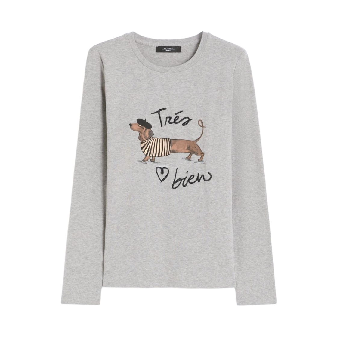 RENOIR-009 (W) Weekend Max Mara Renoir Fitted Stretch Jersey T-Shirt Light Grey