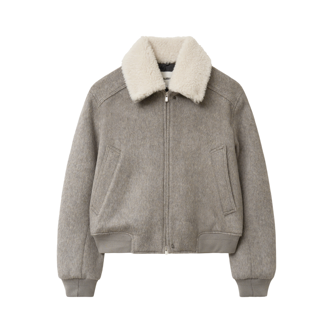 WJ415 Haleine Alpaca Shearling Collar Blouson Greyish Beige (WJ415)