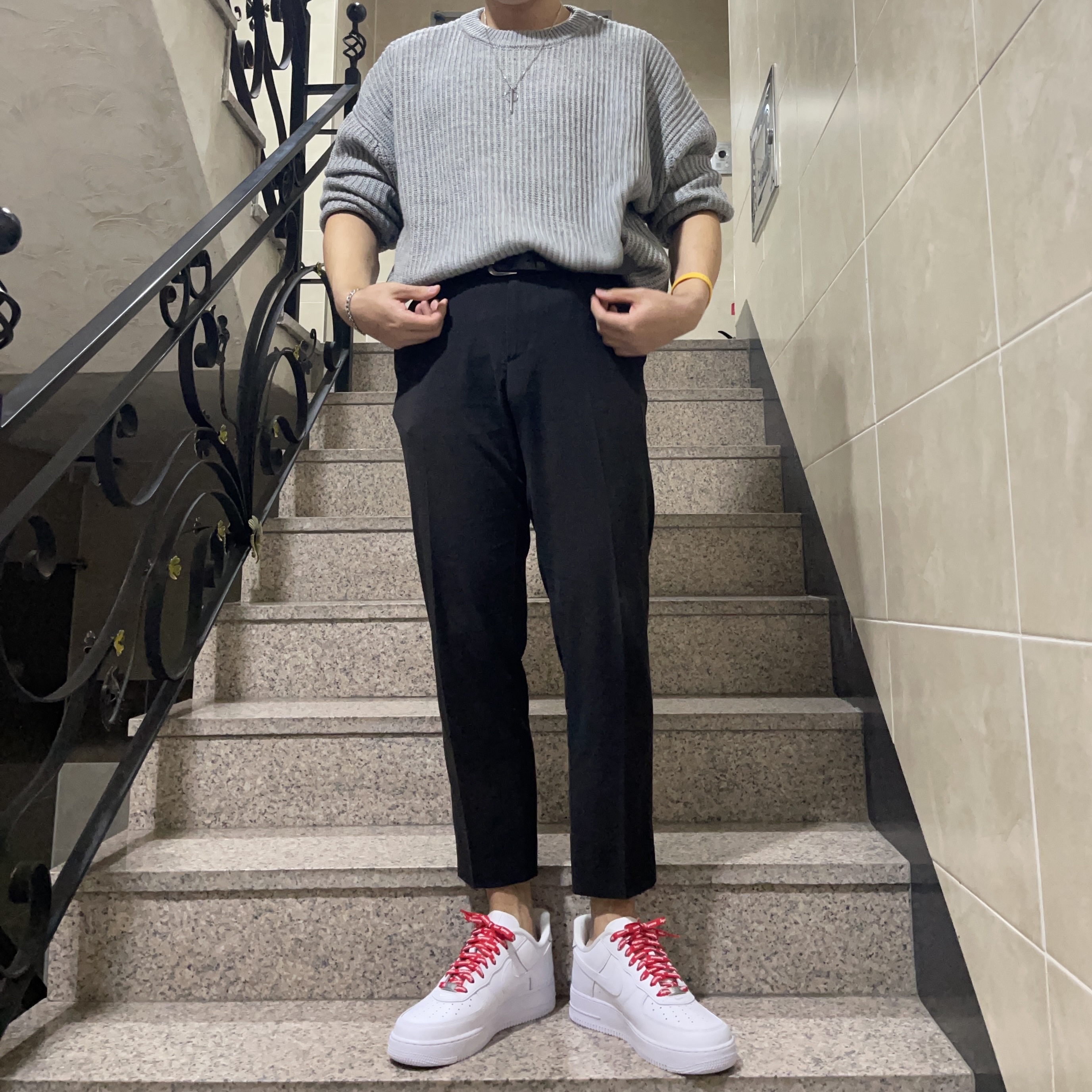 Nike x Supreme Air Force 1 Low White 착용 스타일 - 1