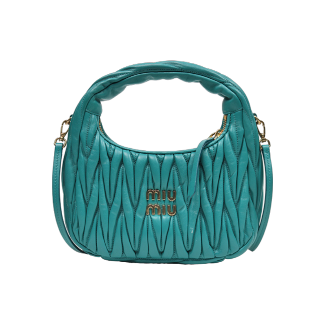 ITVSDTTOR78T Miu Miu Green Matelasse Wander Bag C-A38687