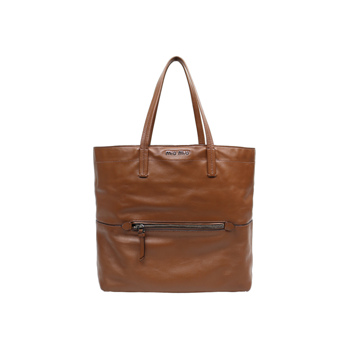 ITCOKLMGP65Q Miu Miu Brown Leather Shopper Shoulder Bag C-A39562