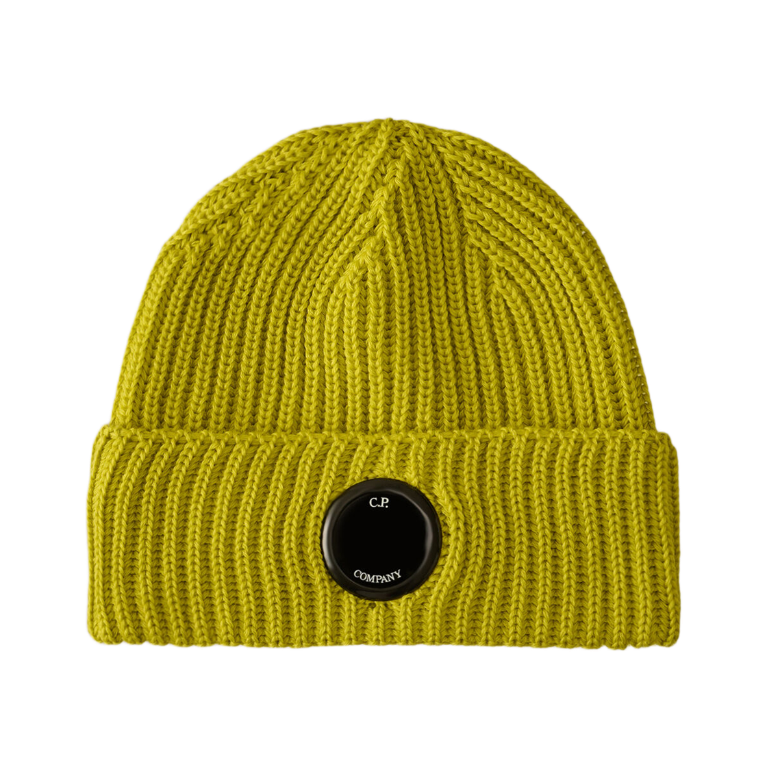 C.P. 컴퍼니 엑스트라파인 메리노 울 렌즈 비니 그린 신 옐로우 - 25FW(C.P. Company Extrafine Merino Wool Lens Beanie Green Sheen Yellow - 25FW) - 1