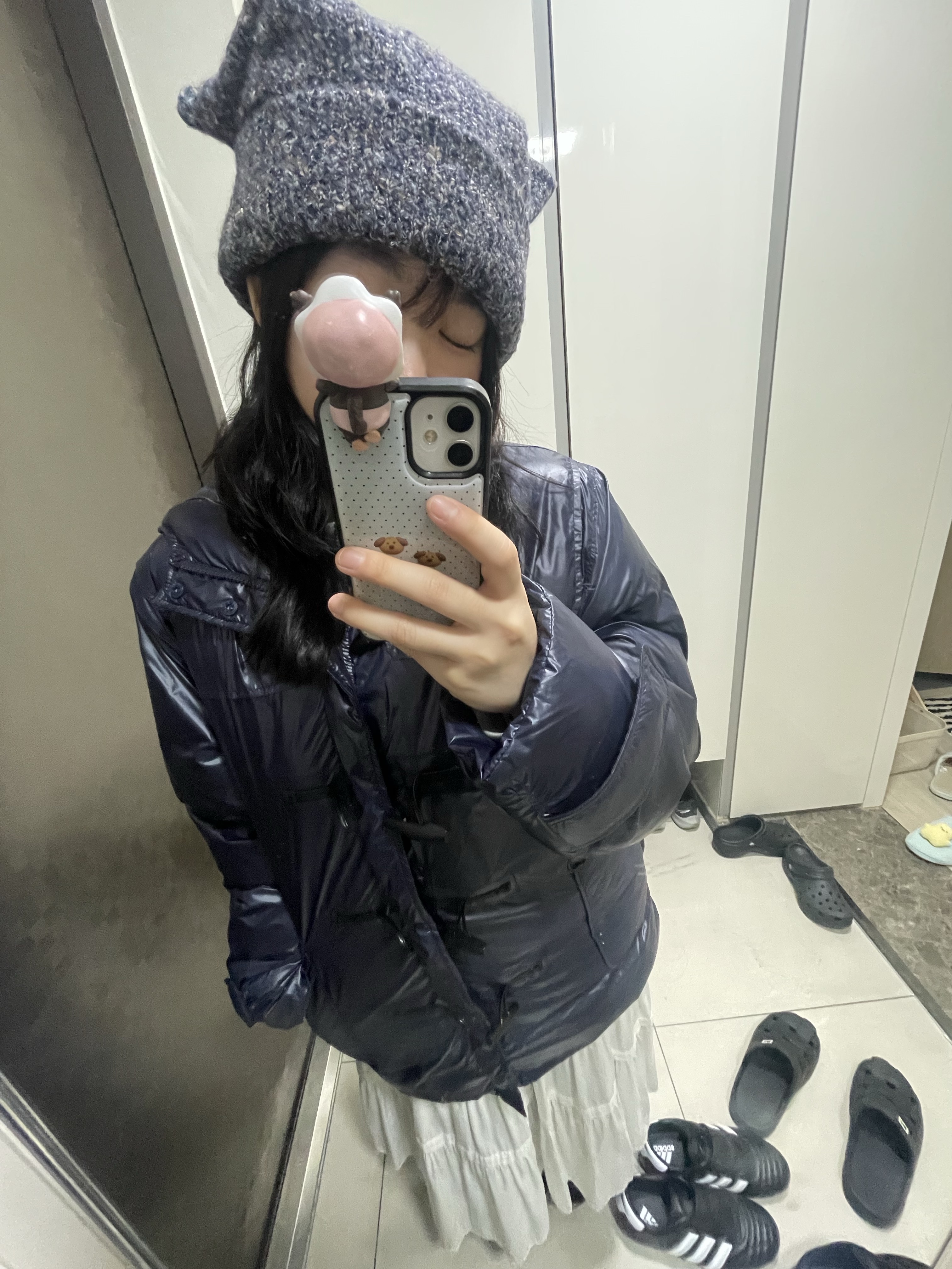 COYSEIO Wide Cat Beanie Purple 착용 스타일 - 2