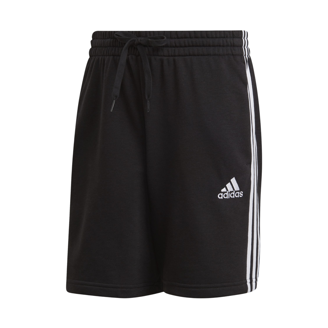 아디다스 에센셜 프렌치 테리 삼선 쇼츠 블랙 화이트 - US 사이즈